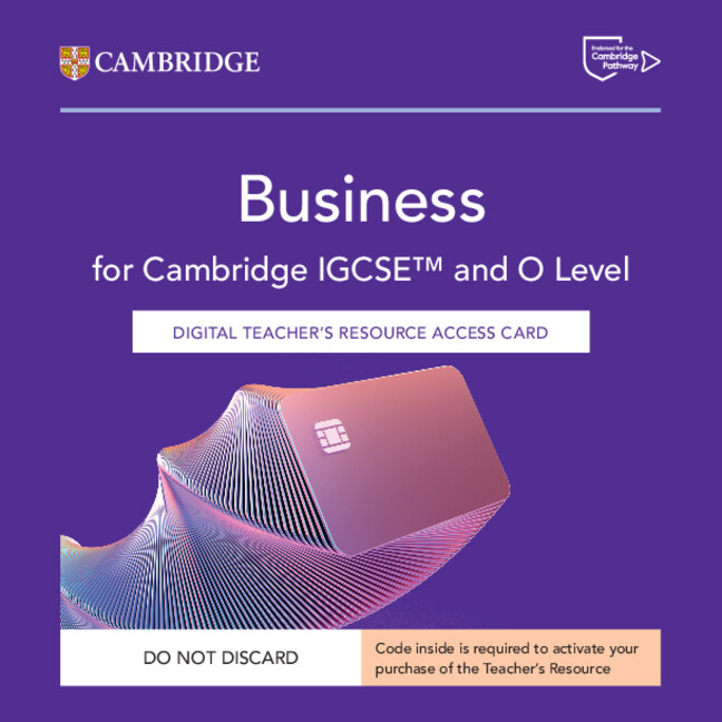 9781009813525 Cambridge and O Level Business Teacher Resource Card